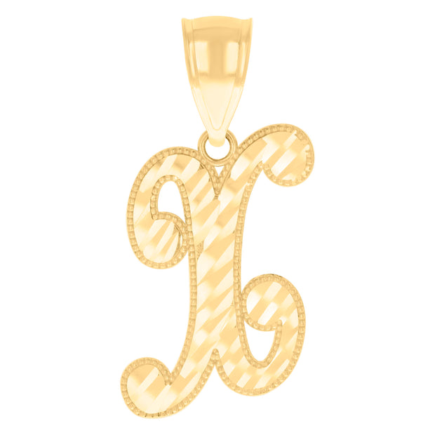 14Kt Gold Initial Pendent X