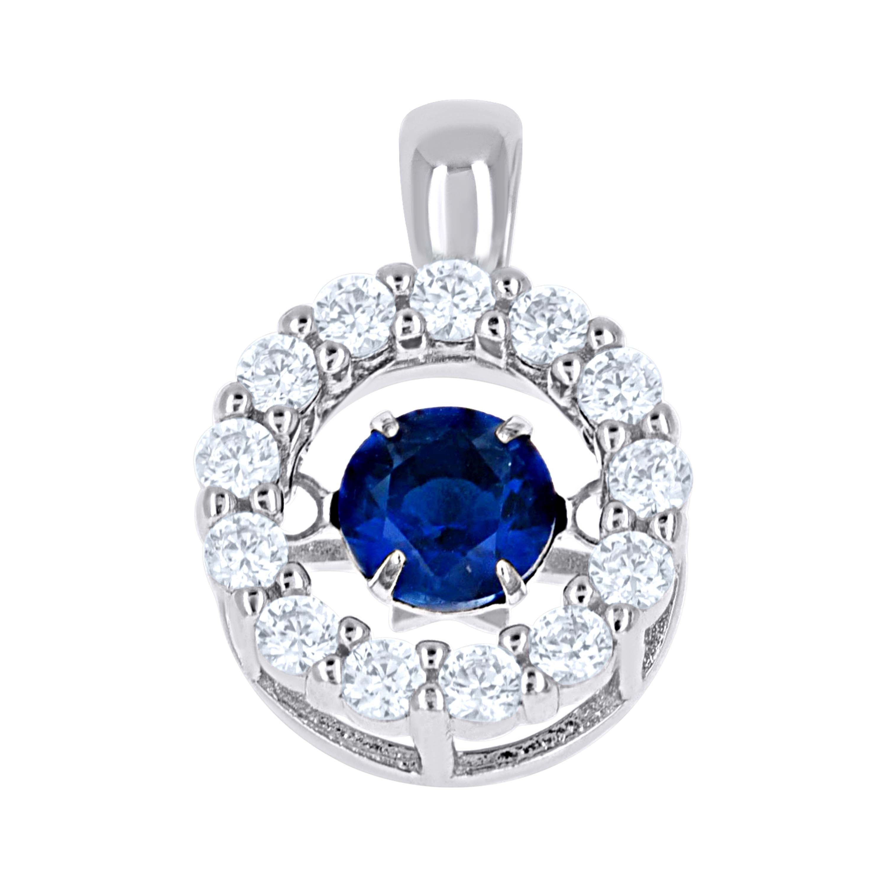 925 Sterling Silver Womens Cubic-Zirconia Flower Fashion Pendant