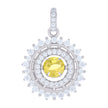 925 Sterling Silver Womens White Yellow Cubic-Zirconia Fashion Pendant