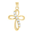 10kt Yellow Gold Unisex Cubic Zirconia Cubic-Zirconia Cross Religious Charm Pendant