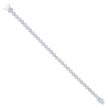 925 Sterling Silver Women Cubic-Zirconia Flower Link Bracelet Size 7 Inches