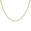 925 Sterling Silver Yellow-tone Womens Cubic-Zirconia Flower Link Necklace