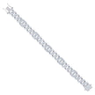 925 Sterling Silver Mens Baguette Round Cubic-Zirconia Fashion Link Bracelet