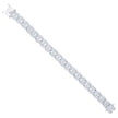 925 Sterling Silver Mens Baguette Round Cubic-Zirconia Fashion Link Bracelet