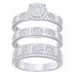 925 Sterling Silver Cubic-Zirconia His & Hers Trio Ring Set Size 8 - SLV-127252