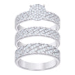 925 Sterling Silver Cubic-Zirconia His & Hers Trio Ring Set Size 9 - SLV-127258