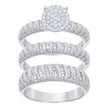 925 Sterling Silver Cubic-Zirconia His & Hers Trio Ring Set Size 8 - SLV-127292