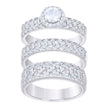 925 Sterling Silver Cubic-Zirconia His & Hers Trio Ring Set Size 8