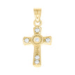 10kt Yellow Gold Womens Round Cubic Zirconia Cubic-Zirconia Cross Pendant