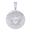 925 Sterling Silver Mens Cubic-Zirconia Medusa Egyptian Pendant