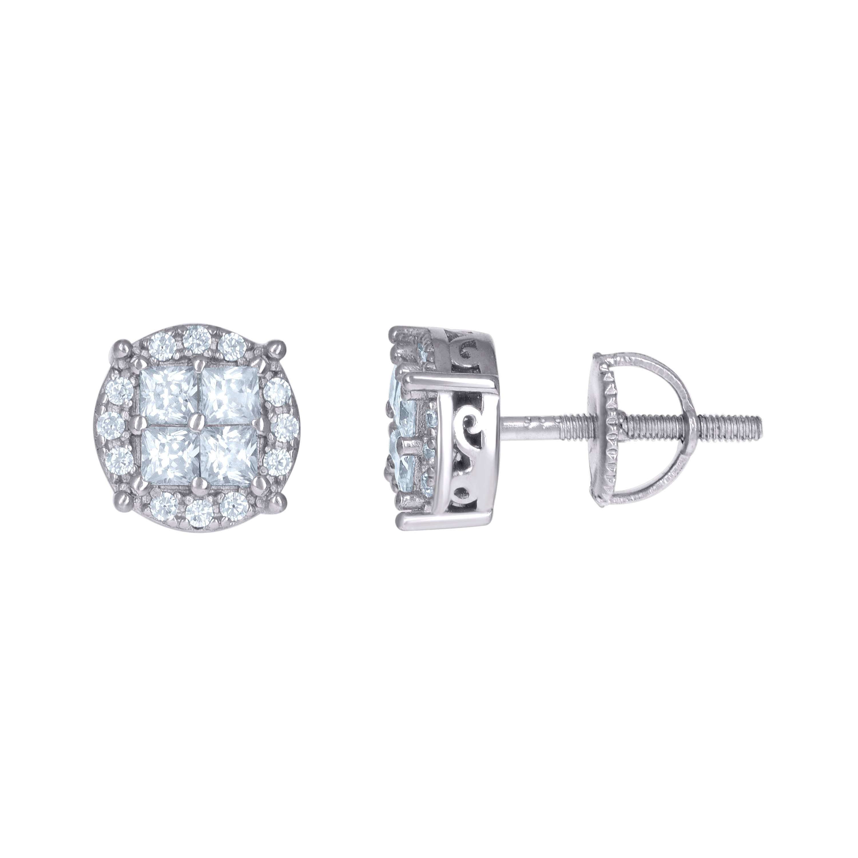 925 Sterling Silver Womens 1.41ct Moissanite Fashion Stud Earrings 