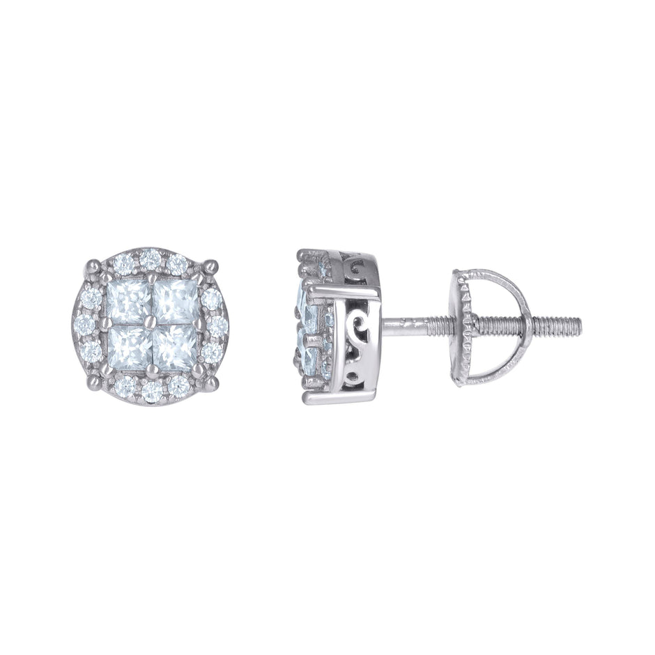 925 Sterling Silver Womens 1.41ct Moissanite Fashion Stud Earrings 