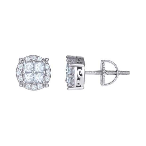 925 Sterling Silver Womens 1.41ct Moissanite Fashion Stud Earrings 