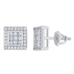925 Sterling Silver Womens Moissanite 0.44Ct Square Stud Earrings 