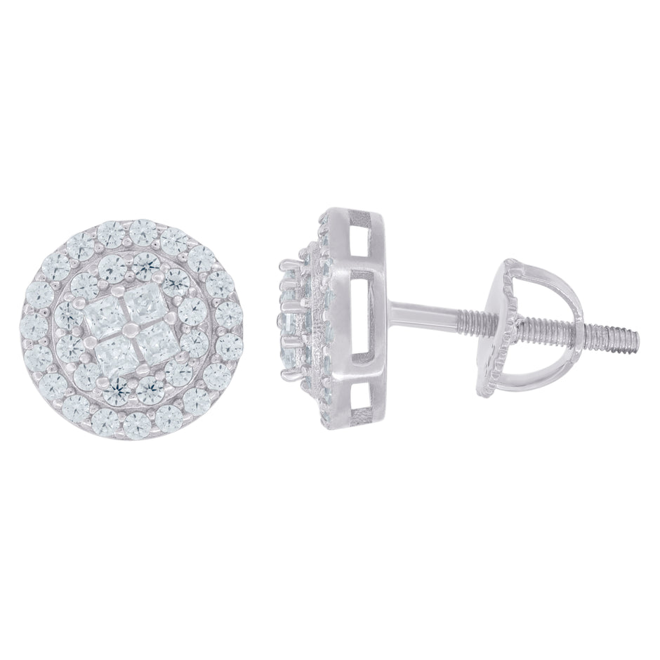 925 Sterling Silver Womens Moissanite 0.73Ct Stud Earrings 