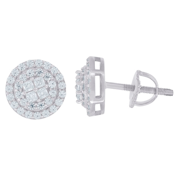925 Sterling Silver Womens Moissanite 0.73Ct Stud Earrings 