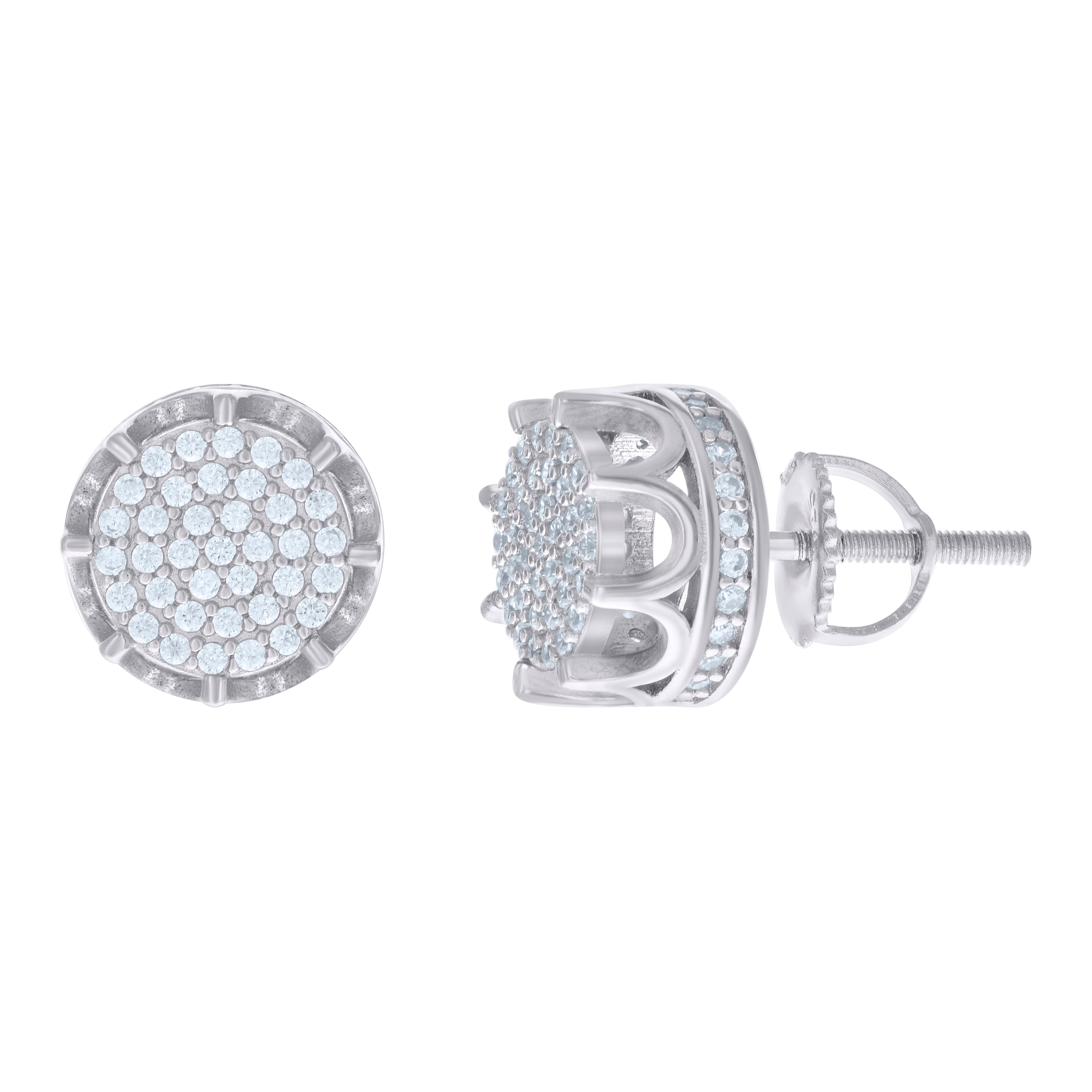 925 Sterling Silver Womens Moissanite 0.62Ct Stud Earrings 