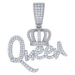 925 Sterling Silver Womens Moissanite 1.40ct Queen Talking Fashion Pendant