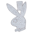 925 Sterling Silver Mens 1.68ct Moissanite Play Boy Symbol Charm Pendant 