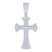 925 Sterling Silver Mens 1.40ct Moissanite Cross Religious Charm Pendant