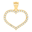 10kt Yellow Gold Womens Cubic Zirconia Cubic-Zirconia Open Heart Charm Pendant