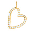 10kt Yellow Gold Womens Cubic Zirconia Cubic-Zirconia Open Heart Charm Pendant