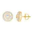 925 Sterling Silver Womens Baguette Round Cubic-Zirconia Fashion Stud Earrings