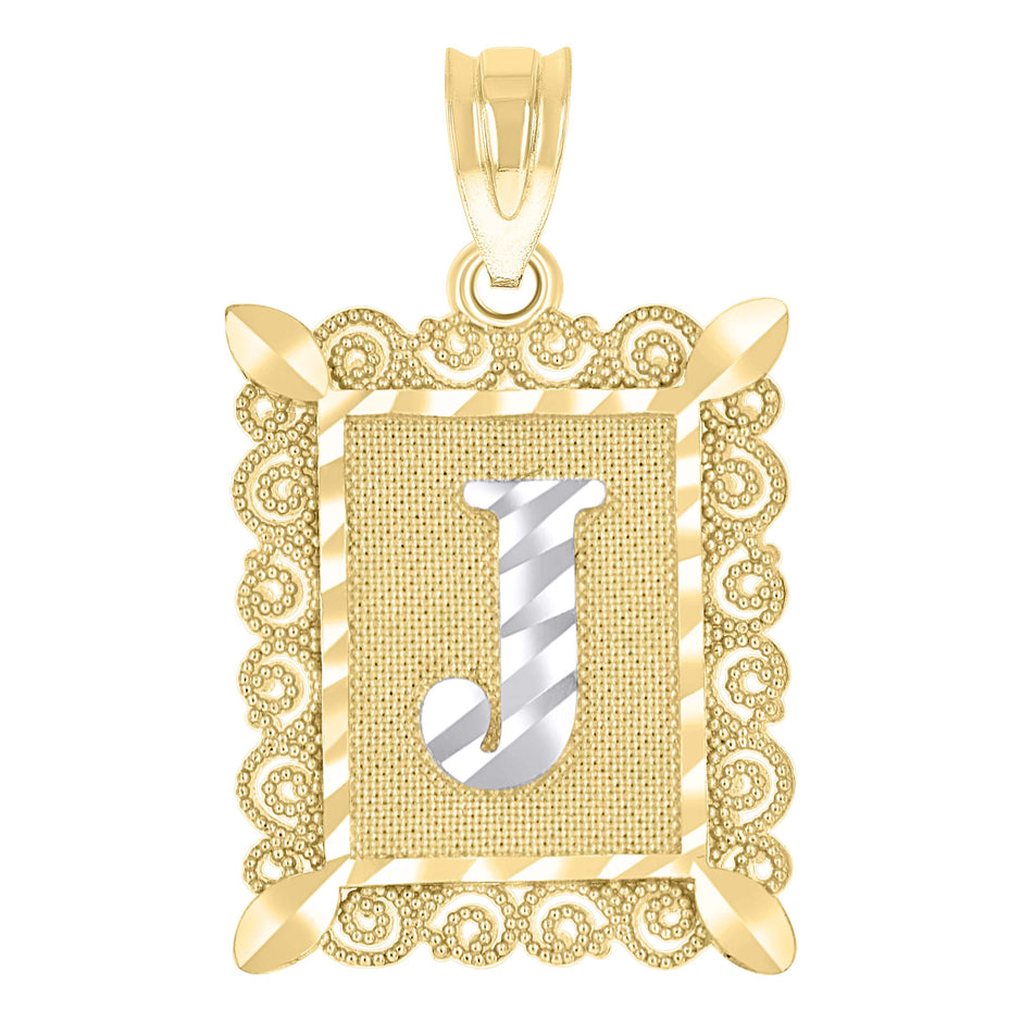 10Kt Gold Initial Letter "J" Pendant