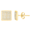 10kt Yellow Gold Womens Cubic-Zirconia Square Stud Earrings