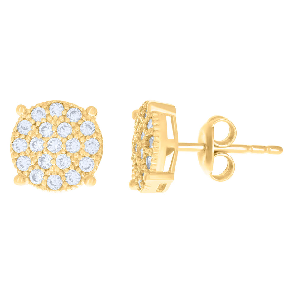 10kt Yellow Gold Womens Cubic-Zirconia Fashion Stud Earrings