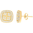 10kt Yellow Gold Womens Cubic-Zirconia Square Fashion Stud Earrings