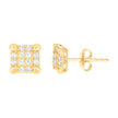 10kt Yellow Gold Womens Cubic-Zirconia Square Stud Earrings 