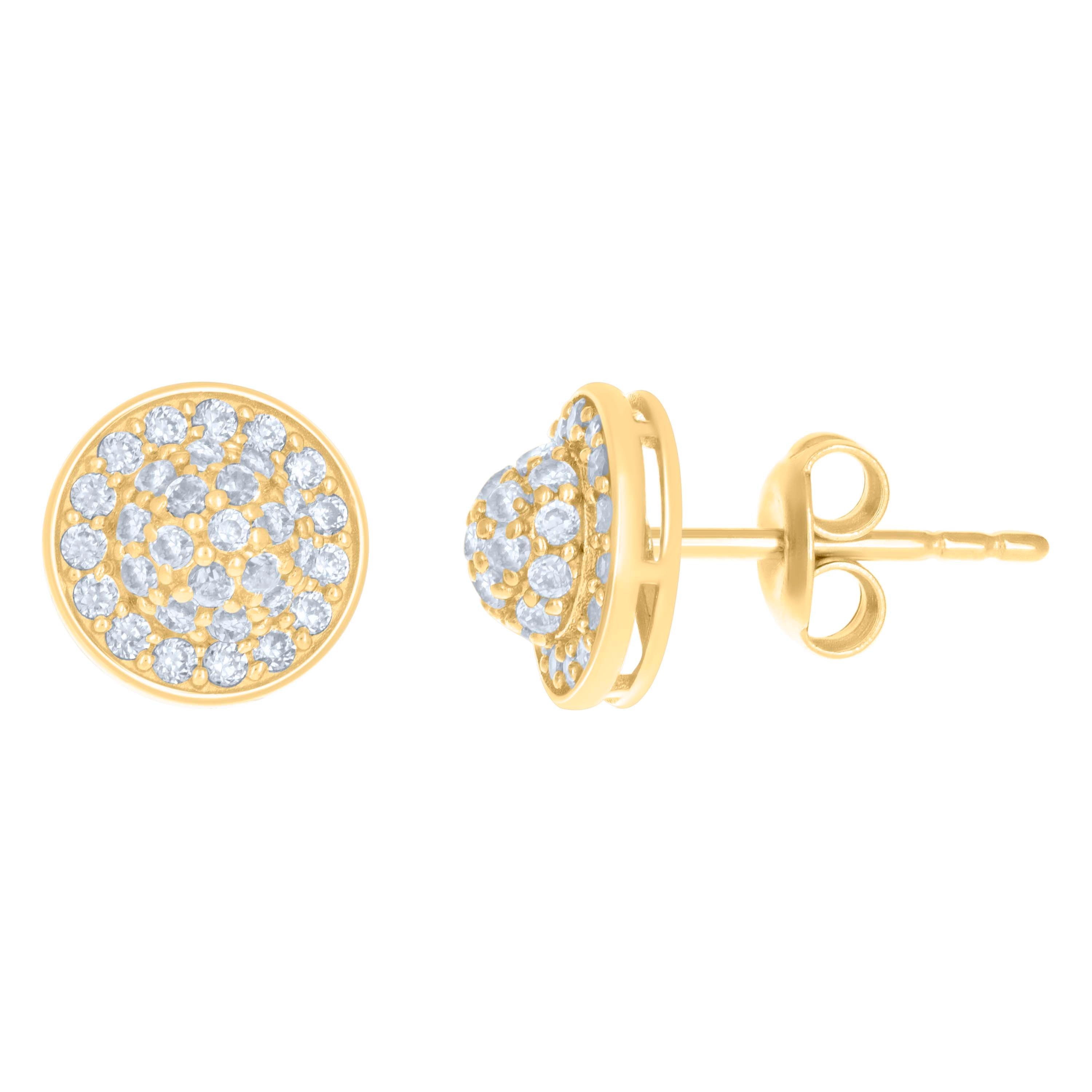 10kt Yellow Gold Womens Cubic-Zirconia Fashion Stud Earrings