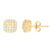 10kt Yellow Gold Womens Cubic-Zirconia Square Stud Earrings 