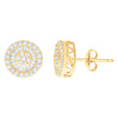 10kt Yellow Gold Womens Baguette Round Cubic-Zirconia Fashion Stud Earrings