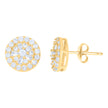 10kt Yellow Gold Womens Baguette Round Cubic-Zirconia Fashion Stud Earrings 