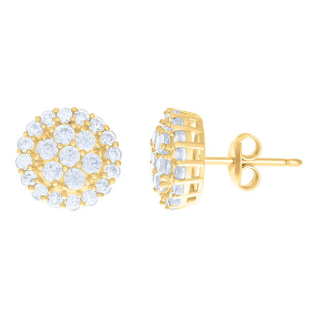 10kt Yellow Gold Womens Cubic-Zirconia Fashion Stud Earrings