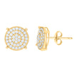 10kt Yellow Gold Womens Cubic-Zirconia Fashion Stud Earrings 