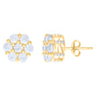 10kt Yellow Gold Womens Cubic-Zirconia Flower Fashion Stud Earrings