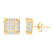 10kt Yellow Gold Womens Cubic-Zirconia Square Fashion Stud Earrings