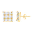10kt Yellow Gold Womens Cubic-Zirconia Square Fashion Stud Earrings