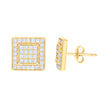 10kt Yellow Gold Womens Cubic-Zirconia Square Fashion Stud Earrings