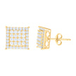 10kt Yellow Gold Womens Cubic-Zirconia Square Fashion Stud Earrings