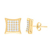 10kt Yellow Gold Womens Cubic-Zirconia Square Fashion Stud Earrings