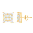 10kt Yellow Gold Womens Cubic-Zirconia Square Fashion Stud Earrings