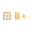 10kt Yellow Gold Womens Cubic-Zirconia Square Fashion Stud Earrings