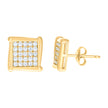 10kt Yellow Gold Womens Cubic-Zirconia Square Fashion Stud Earrings