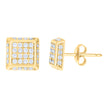 10kt Yellow Gold Womens Cubic-Zirconia Square Fashion Stud Earrings