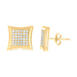 10kt Yellow Gold Womens Cubic-Zirconia Square Fashion Stud Earrings