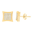 10kt Yellow Gold Womens Cubic-Zirconia Square Fashion Stud Earrings